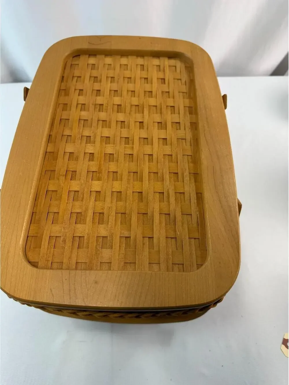 2000 Longaberger Founder’s Market Basket Handwoven Lid Signed To Dad With Love